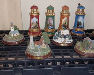 Thomas Kincaid lighthouse and house. All light up