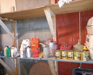 gas cans and misc oil products