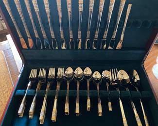 Wallace Set 'Corsica' in Box- Gold accent handles