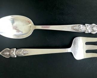 Thai Serving fork & spoon
Sterling 
9.5”
$275