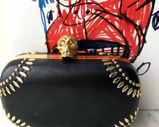 Alexander McQueen
skull handbag 
leather & metal & crystal 

$900
