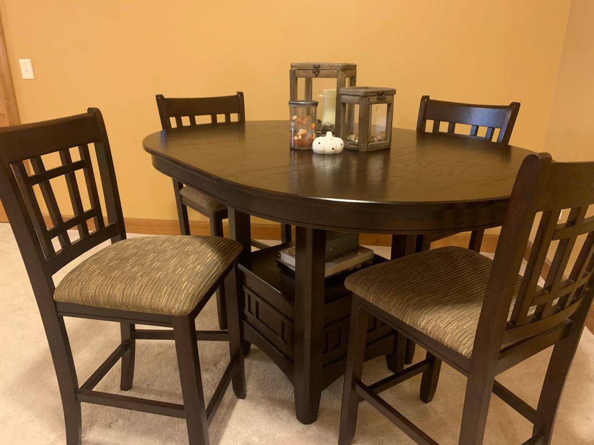 Pub table with 4 chairs