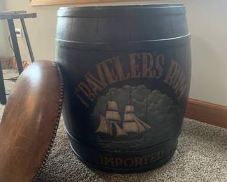 Storage barrel with leather top/cover