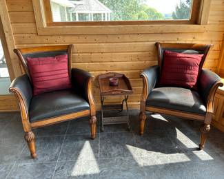 Leather arm chairs