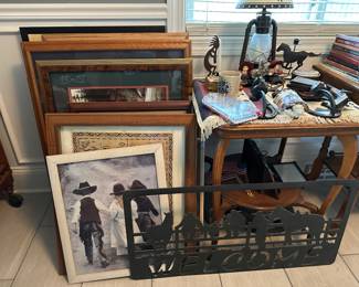 Western framed art, decor