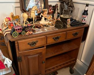 Vintage drop leaf serving cart, Western decor