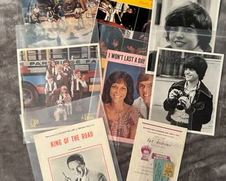 Donny Osmond Collectibles, Sheet Music and Partridge Music Booklet