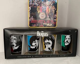 Beatles Sargent Pepper Lunch Box and Let It Be Tumblers