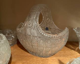 Cut glass basket