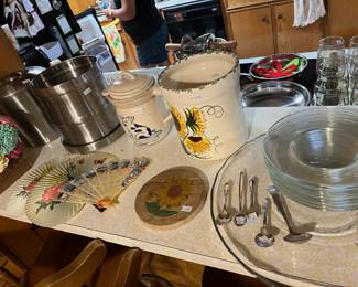 Lots of kitchenware inside and in the garage!