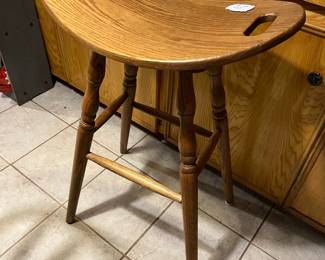 Oak saddle-seat stool