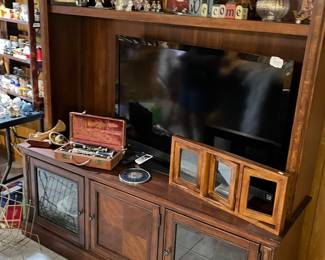 Flatscreen Entertainment center and a Sony Bravia TV!