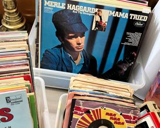 Lots of great record albums and 45's.