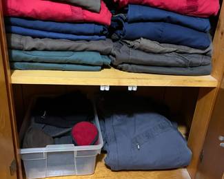Lots of men's work clothes / coveralls