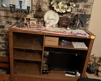 Small entertainment center and small flat screen tv