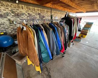 Rack full of nice coats and jackets