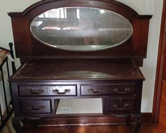 Antique desk with mirror