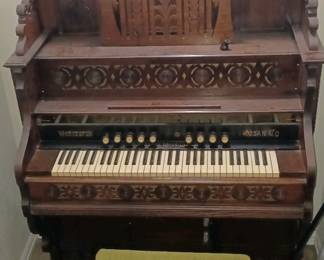 antique pump organ