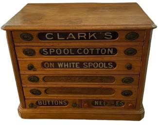 002 Antique Clarks Spool Cabinet