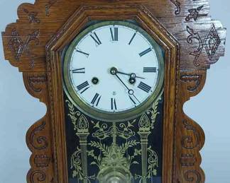 Ansonia Clock Co. Carved Oak Mantel Clock