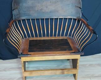 Antique Oak Horse Buggy Carriage Bench