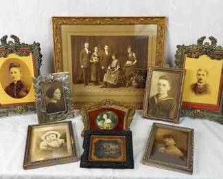Antique Portrait Photographs In Ornate Frames