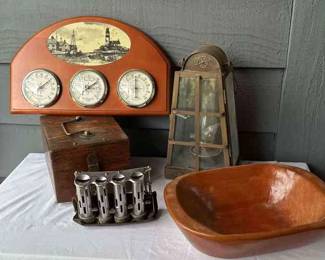 Antique Wood Box Plus More Decor