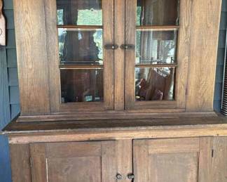 Antique Wooden Sideboard And Hutch