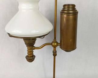 Brass Student Oil Lamp, Antique