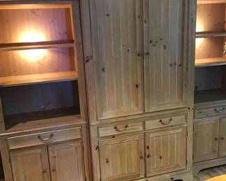 Broyhill White Washed Pine 3 Piece Cabinet