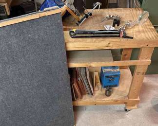 Custom Made Dolly And Fly Tying Table With a Craftsman Shop Vac