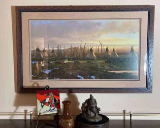 Michael Coleman Framed TePee Village Print And More