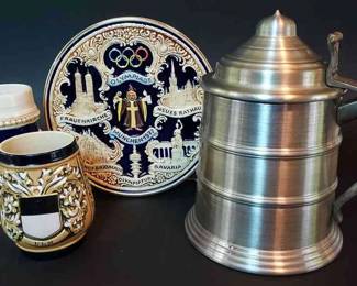 Olympiade Munchen Plate, Steins And Ice Bucket