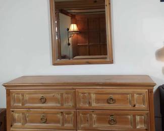 Romweber Pine Chest Of Drawers With Wall Mirror