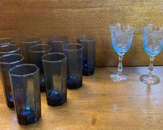 Vintage Blue Glassware