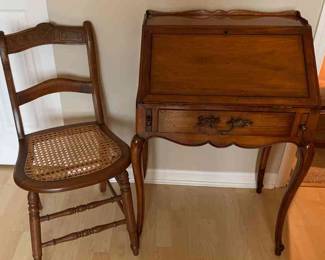 Vintage Drop Front Desk Plus Chair 