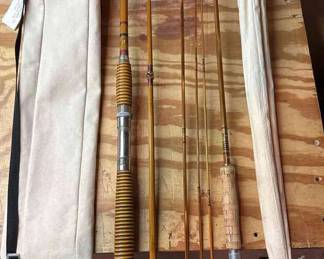 Vintage Montague Bamboo Fishing Rods 
