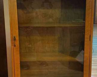 Vintage Oak Curio Cabinet 
