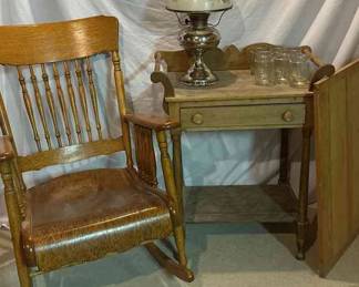 Vintage Rocking Chair And Wash Stand