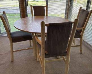 Wooden Dinette Table With Four Chairs