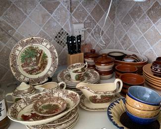 Kitchen Goodies including transferware