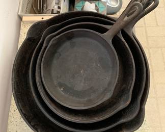 Cast iron frying pans