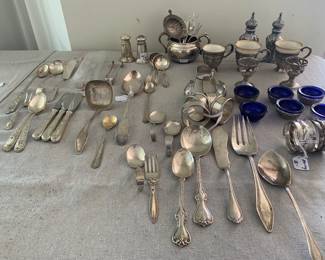 Some of the hundreds of pieces of sterling silver many patterns including Kirk’s Old Maryland, Towle Candlelight and Towle Louis XIV 1924 and much, much more!