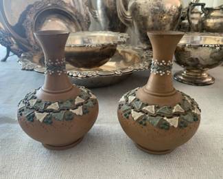 Pair of rare Doulton Lambeth Vases