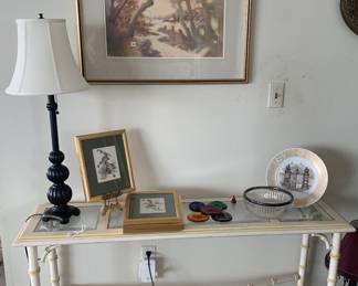 1970s Faux Bamboo Sofa Table
