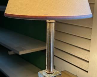 Geometric stacked Glass Formed Table Lamp