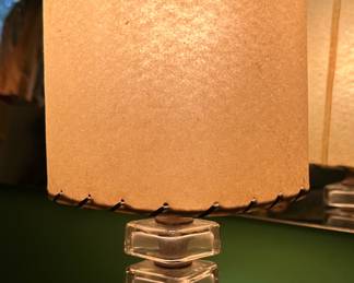 Stacked Glass Boudoir Lamp (one of a pair)