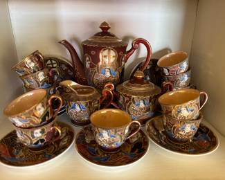 Moriage Porcelain, Luster-lined Tea Service 