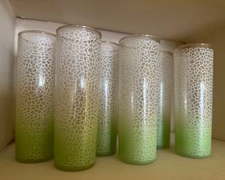 Stovepipe Drinkware Green-Ombre grid decoration