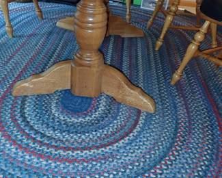 OAK TABLE WITH TRELLIS BASE DBL PED